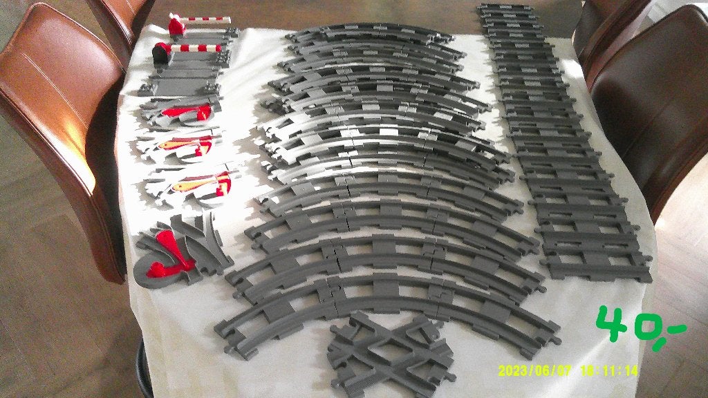 Duplo trein rails, splitsing, kruising, overweg + onderdelen, Ophalen of Verzenden, Zo goed als nieuw, Duplo