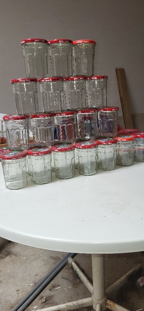 24 Pots pour CONFITURES, Maison & Meubles, Rouge, Autres marques, Pot de stockage, Enlèvement