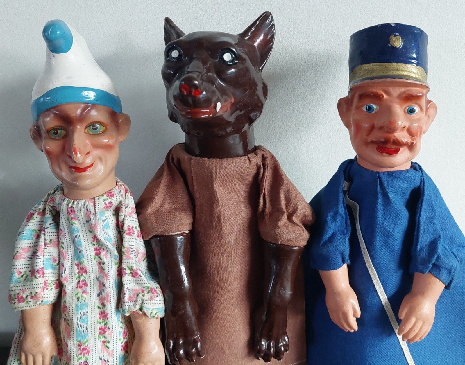 Oude poppenkastpoppen Beeusaert 1950 composiet handpop pop, Enlèvement ou Envoi