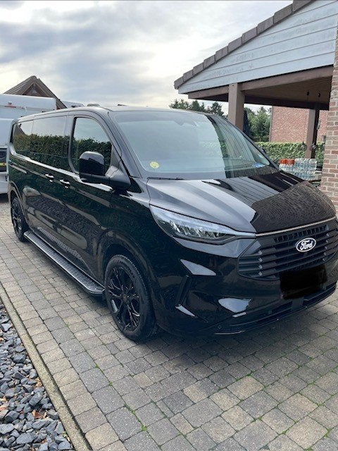 Ford Transit Custom Dubbel Cabine Long, Auto's, Stof, 2500 kg, Zwart, 5 deurs
