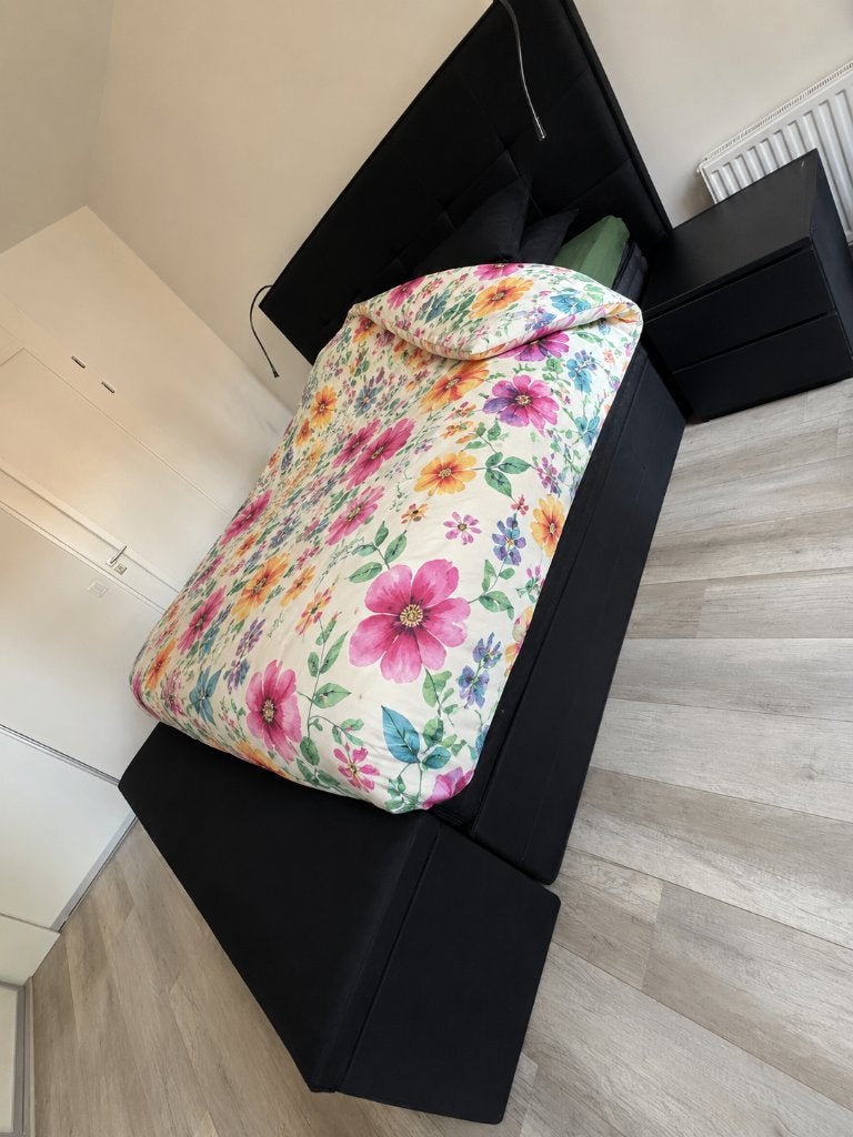 Swiss Sense Boxspring 180x200, Huis en Inrichting, Slaapkamer | Boxsprings, Ophalen, Stof - afneembaar, Zwart, Tweepersoons