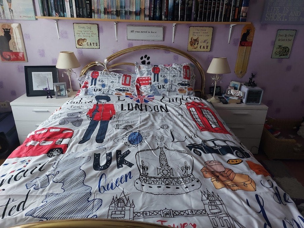 Dekbedovertrek London. 200x200cm, Enlèvement, Polyester, Deux personnes, Housse de couette