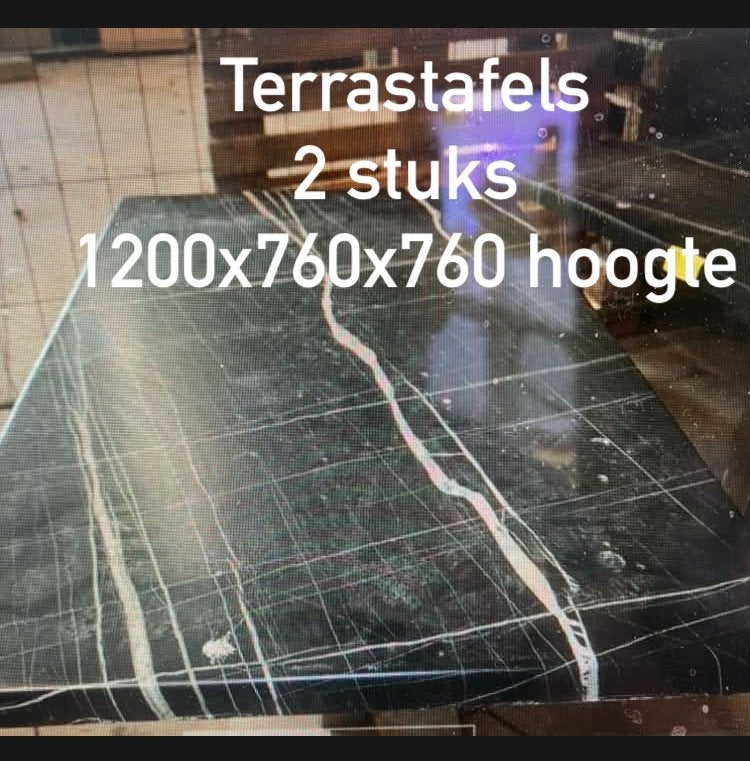 Tables de patio avec base en acier inoxydable, Enlèvement ou Envoi, Comme neuf