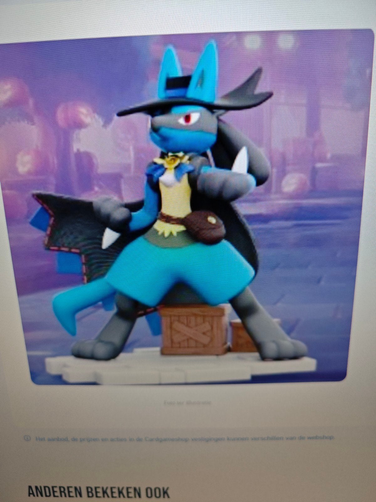 Pokemon Lucario figuur, Ophalen
