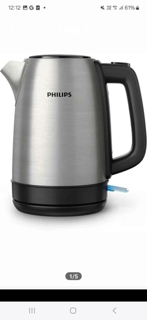 Bouilloire électrique Philips/ Article neuf/ Valeur: €55, Enlèvement, Inox