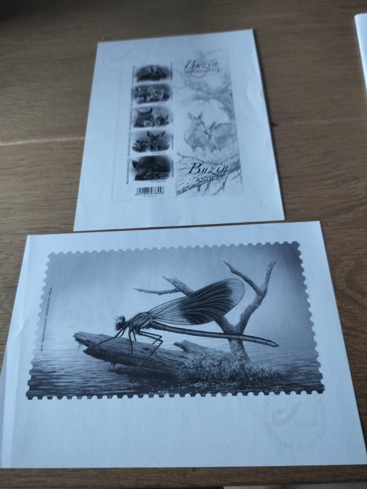 2 zwart wit velletjes reclame André Buzin., Postzegels en Munten, Postzegels | Europa | België, Verzenden