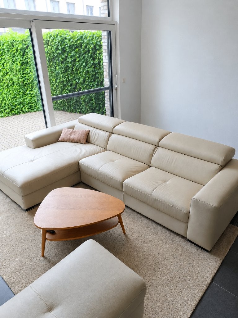 Canapé et son Ottoman en cuir, Maison & Meubles, Banc d'angle, Quatre personnes ou plus, Contemporain et intemporel, Enlèvement