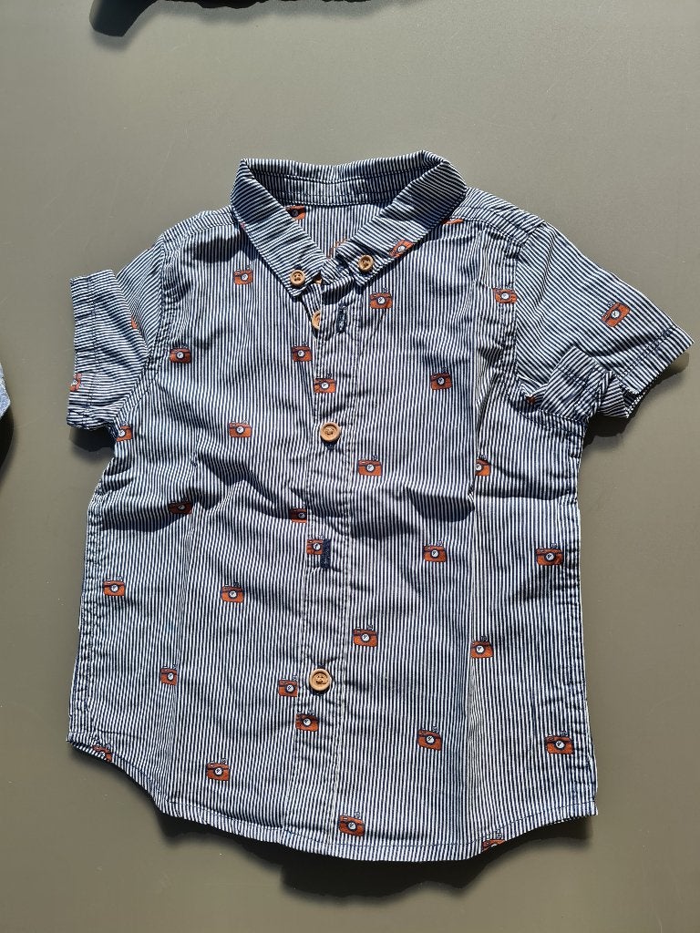 gestreept hemd met camera, JBC, 86, Kinderen en Baby's, Babykleding | Maat 86, Ophalen, Zo goed als nieuw