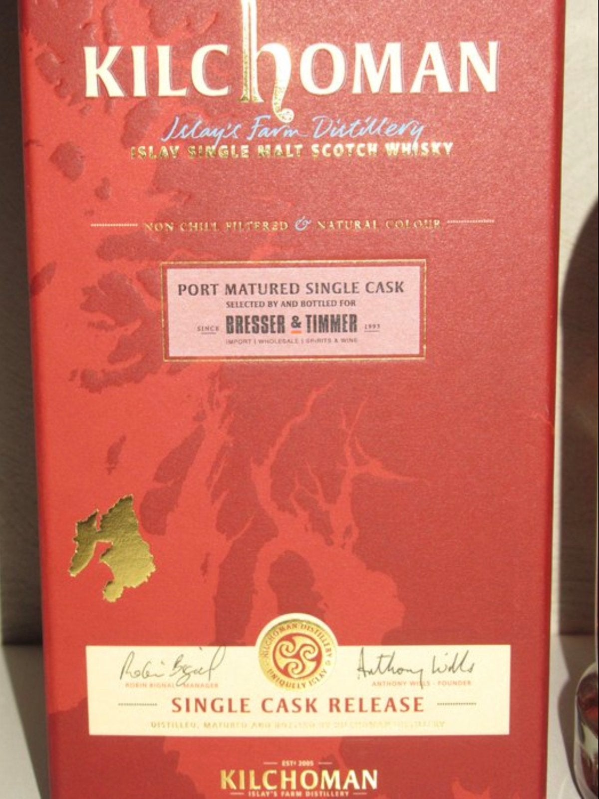 Kilchoman 2014 Port Matured Single Cask Bresser & Timmer, Enlèvement ou Envoi, Comme neuf, Porto