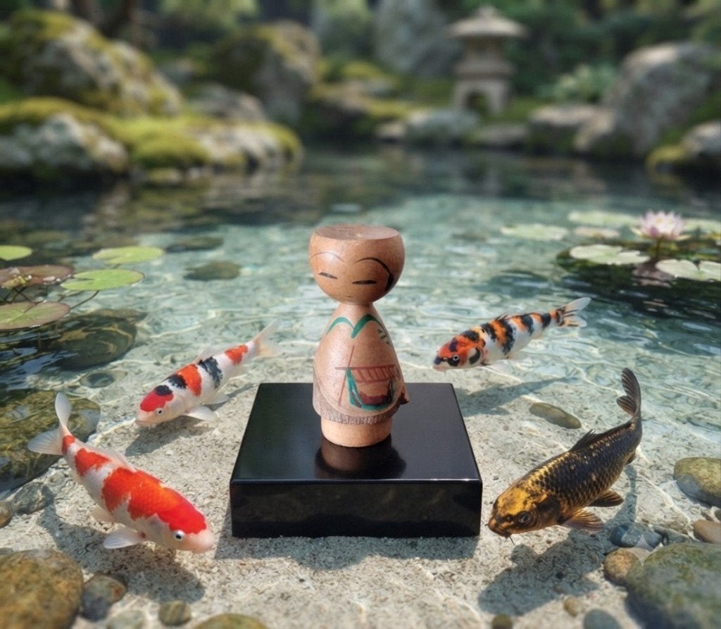 Leuke Omiyage Kokeshi, Antiek en Kunst, Hout, Verzenden, Japan, 5 cm