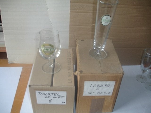 6 + 6 bierglazen Loburg en Tourtel voor € 2,00, Enlèvement ou Envoi, Neuf, Verre ou Verres, Stella Artois