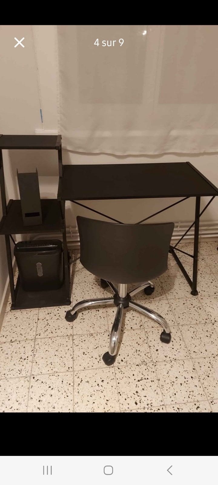 Bureau avec chaise, Enlèvement, Noir