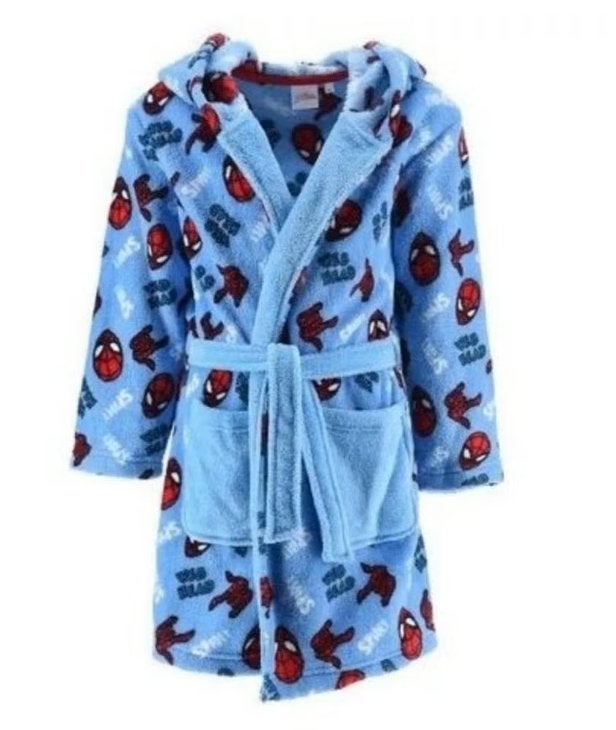 Spiderman fleece Badjas Blauw - Marvel - Maat 98 - 104, Kinderen en Baby's, Nacht- of Onderkleding, Nieuw, Ophalen of Verzenden