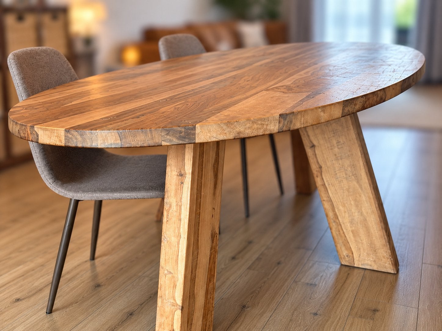 Prachtige grote ovale eettafel – 220 x 110 cm, Enlèvement, Comme neuf, Ovale