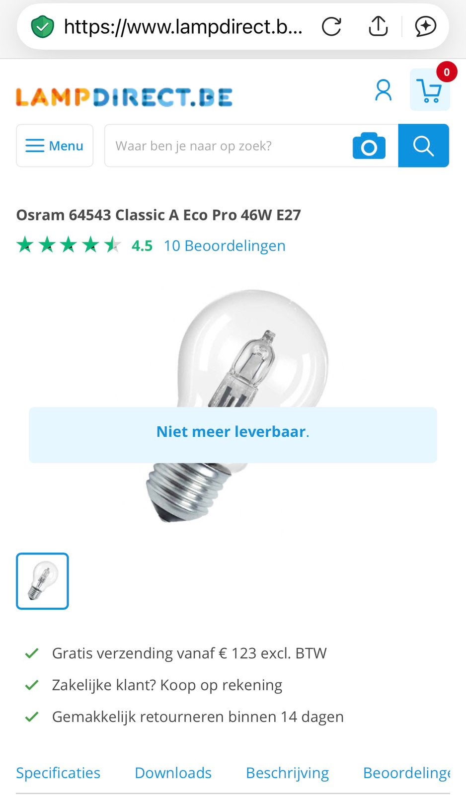 Nieuwe Osram Halogeenlampen 46W E27, Ophalen, Halogeen, Dimbaar, Overige typen