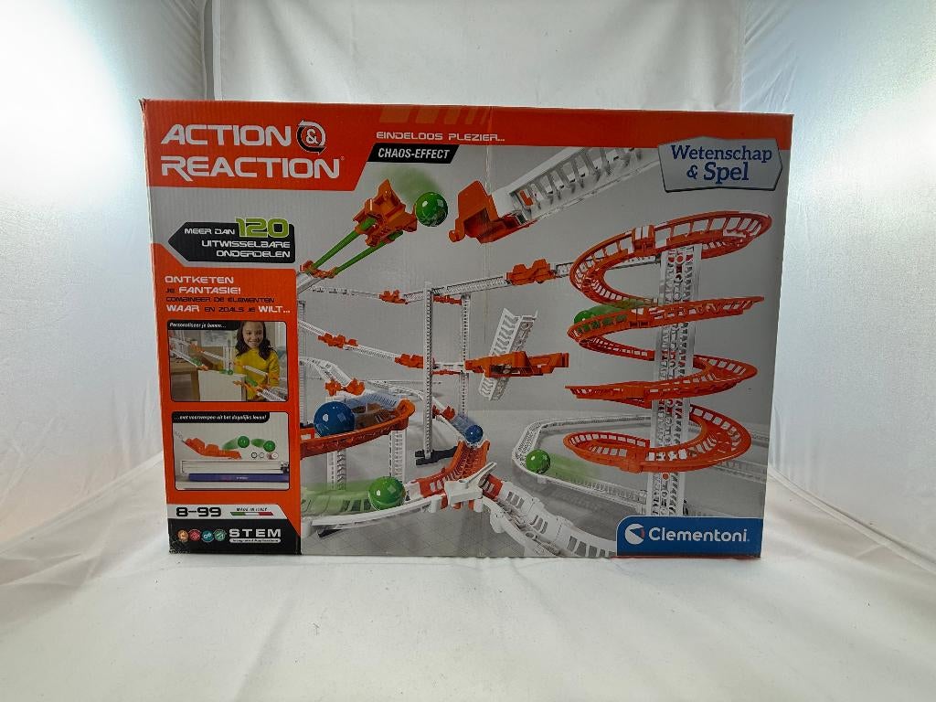 Clementoni Action & Reaction knikkerbaan, Ophalen of Verzenden, Zo goed als nieuw, Bouwen