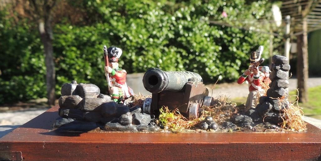 Britains Deetails figurines et canon sur diorama, Hobby en Vrije tijd, Modelbouw | Figuren en Diorama's, Verzenden, Nieuw, Groter dan 1:35