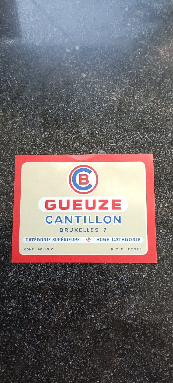 Oud bieretiket gueuze br Cantillon brussel, Verzamelen, Ophalen of Verzenden