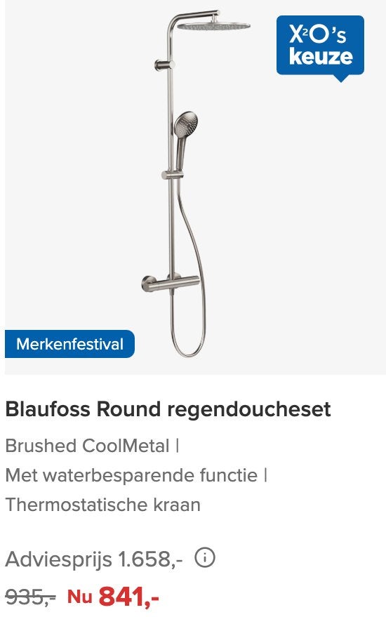 Regendoucheset met mengkraan, Maison & Meubles, Neuf, Enlèvement, Moins de 50 cm, 100 à 150 cm