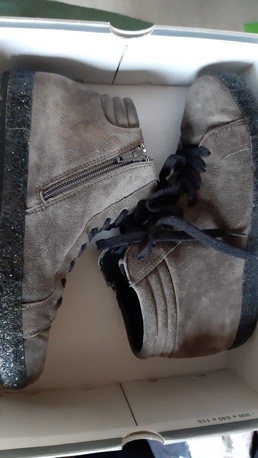 Comfortabele Gabor taupe bottines rits daim 38 als nieuw, Gabor, Zo goed als nieuw, Grijs, Wandelschoenen