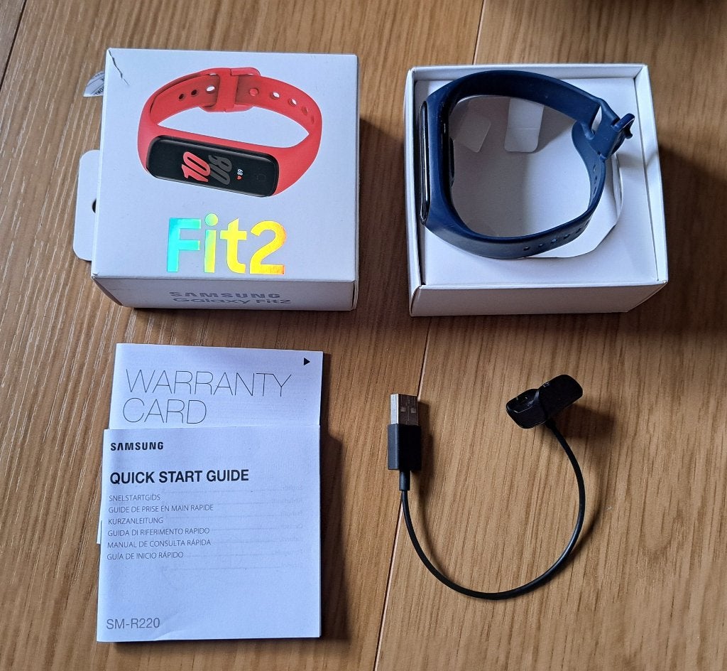 Samsung Galaxy Fit2 smartwatch, Handtassen en Accessoires, Smartwatches, Gebruikt, Blauw, Ophalen of Verzenden, Samsung