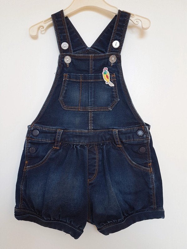 CATIMINI - Salopette jeans + ananas - T.2 ans/86 cm, Enlèvement ou Envoi, Ensemble, CATIMINI, Utilisé