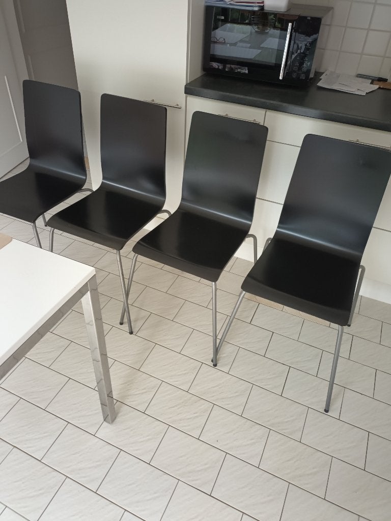 (Keuken)stoelen, Huis en Inrichting, Stoelen, Ophalen, Gebruikt, Zwart, Vier