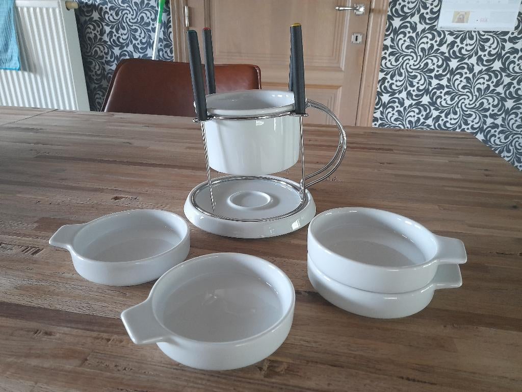 Set à fondue au chocolat avec 4 fourchettes à fondue, Enlèvement ou Envoi, Comme neuf