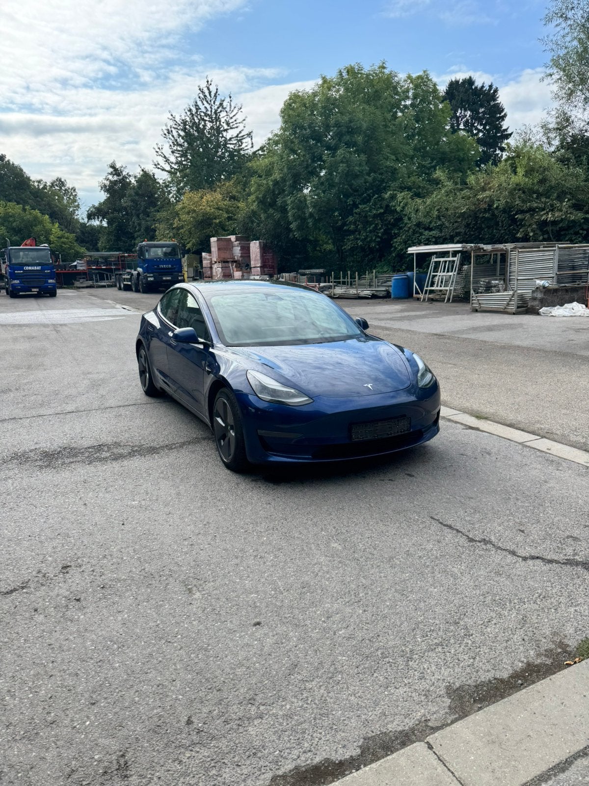 Tesla Model 3 long range 2021 125711 km, Auto's, Automaat, Zwart, Blauw, 5 zetels