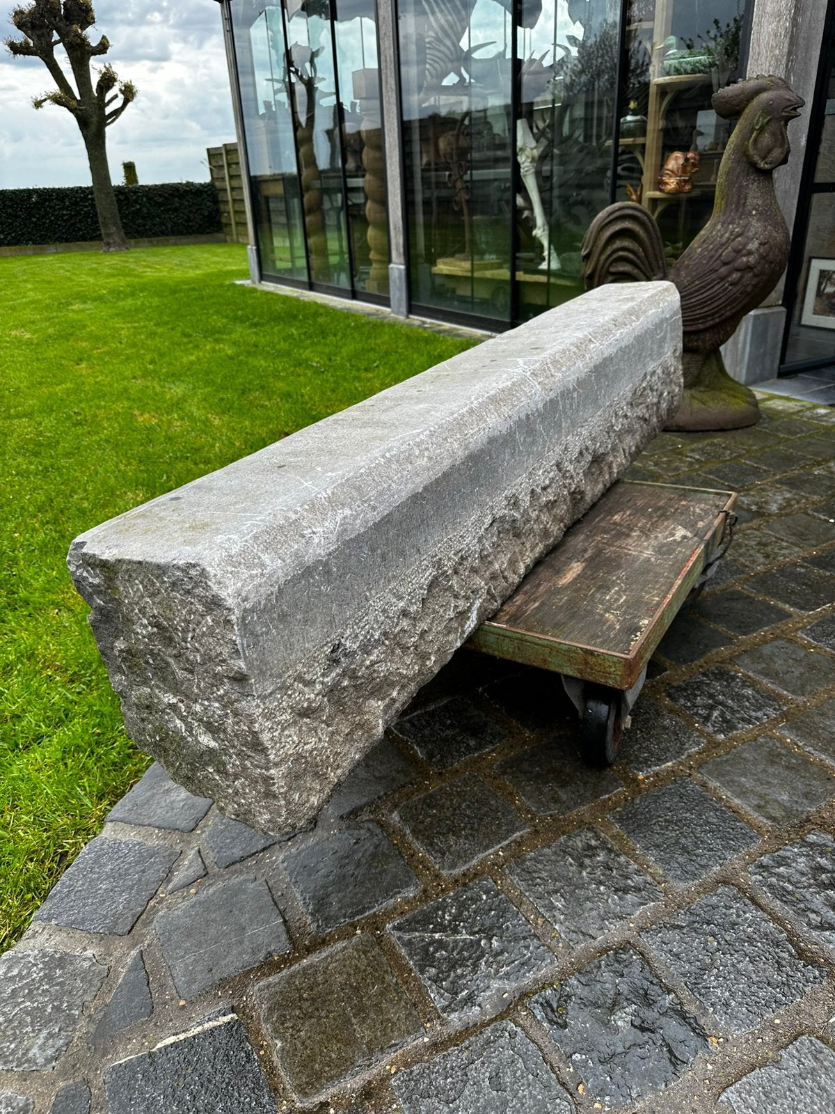 Dorpel arduin antiek stuk 150 cm 30 cm 20 cm weegt 250 kg, Ophalen