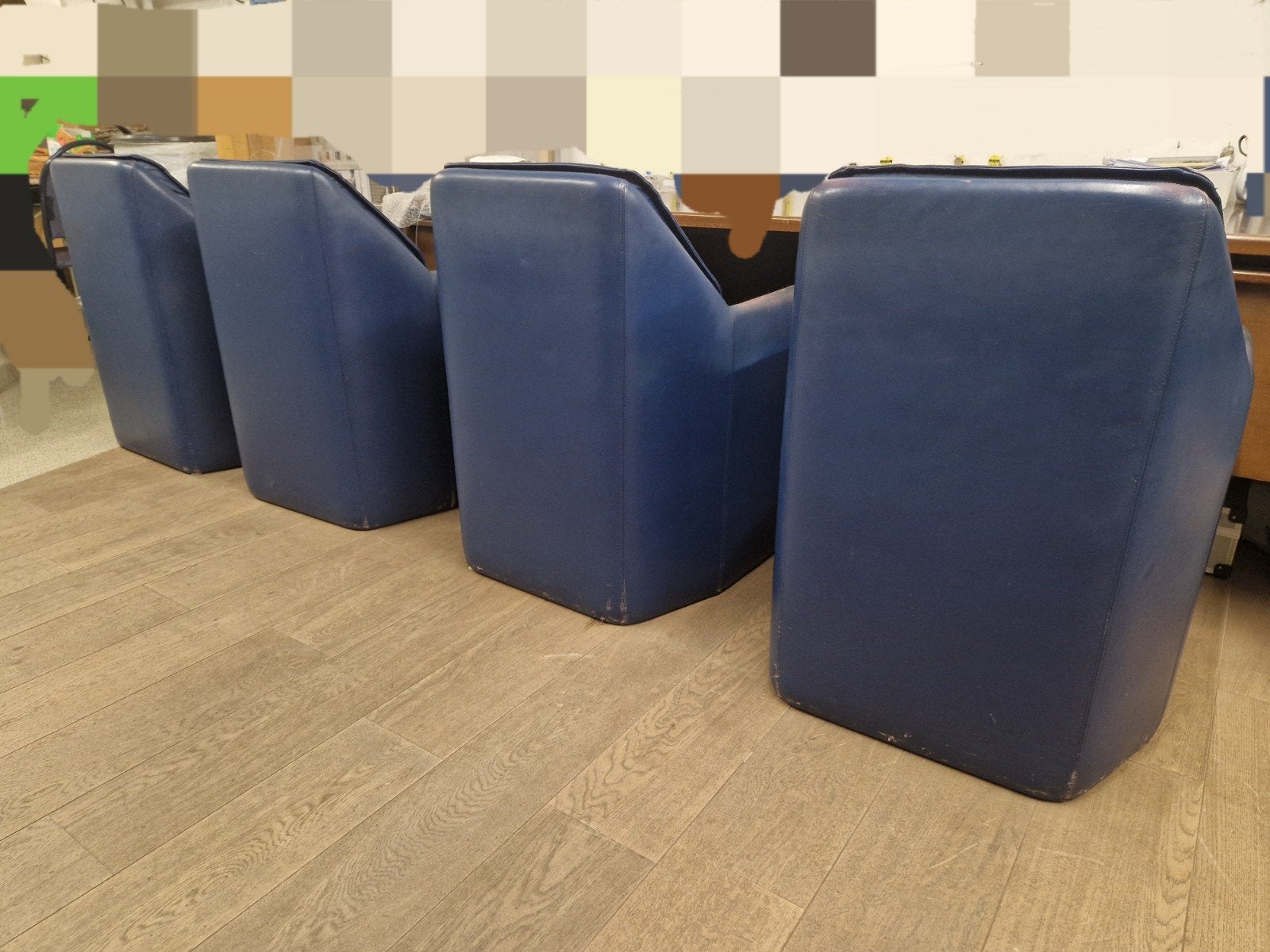 gebruikte stevige stoelen 6 stuks, Maison & Meubles, Chaises, Enlèvement, Utilisé, Bleu