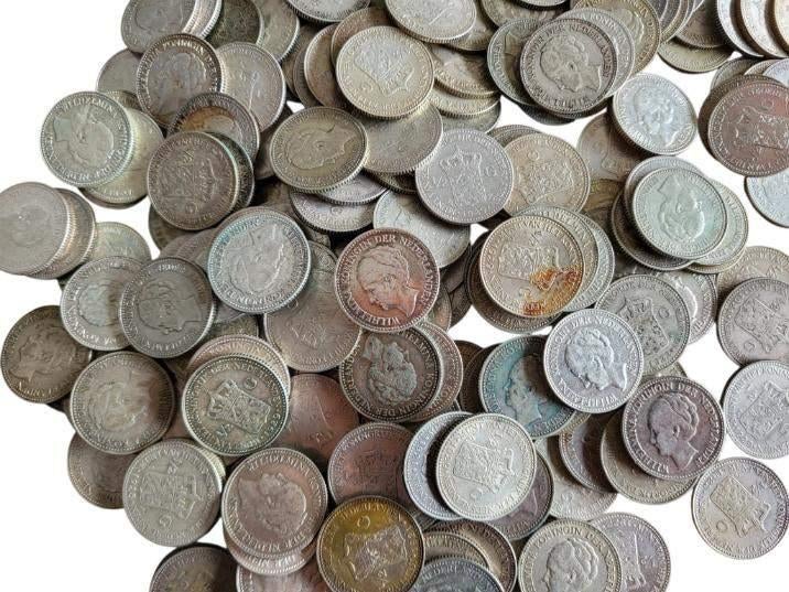 Nederland halve gulden Wilhelmina 50 stuks, Ophalen of Verzenden, Zilver