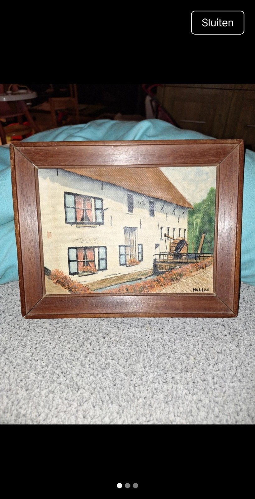 Schilderij "Volmolen Opoeteren" – Originele Olieverf (Gesign, Antiek en Kunst, Ophalen
