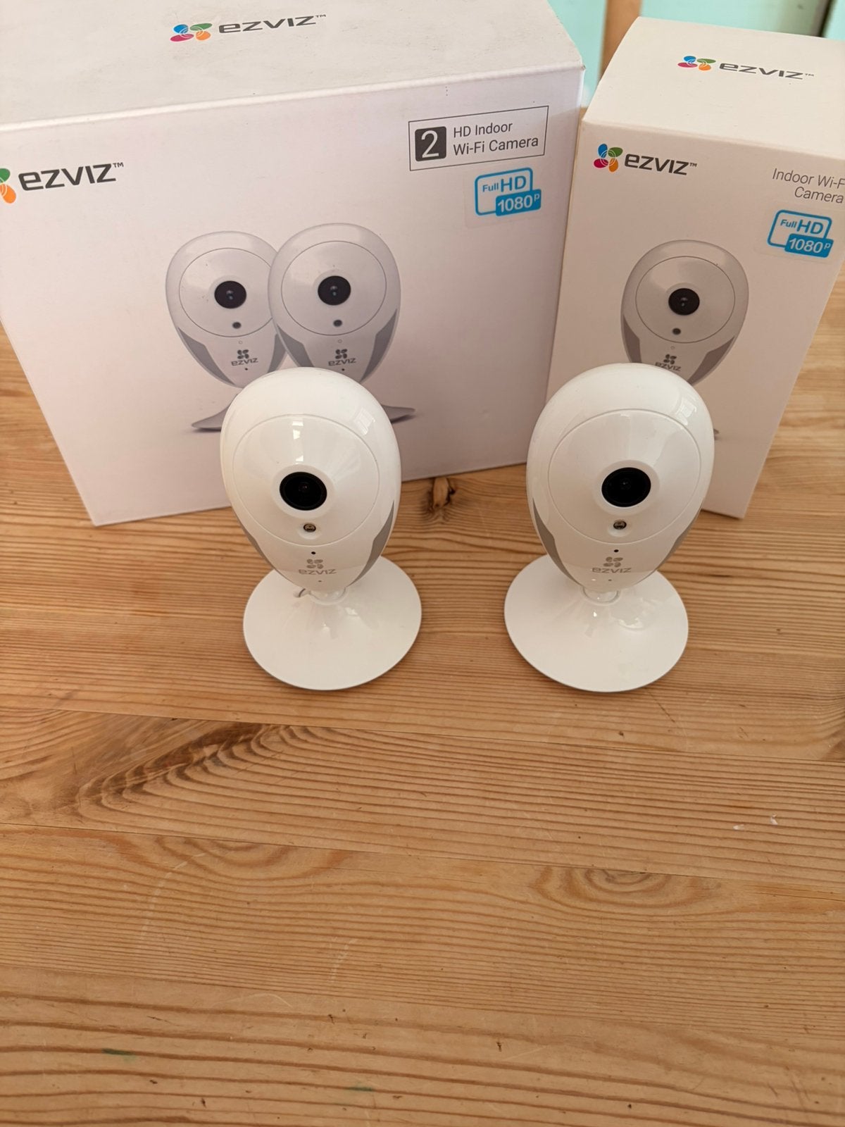 Set van 2 EZVIZ CTQ2C Full HD wifi-camera's, Ophalen of Verzenden, Zo goed als nieuw