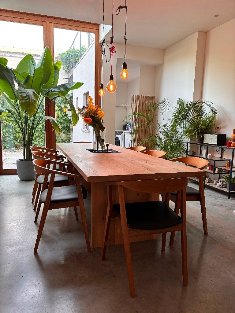 Massief eiken tafel (270cm) - Ashida E15, Huis en Inrichting, Tafels | Eettafels, Ophalen, Eikenhout, 200 cm of meer, 50 tot 100 cm