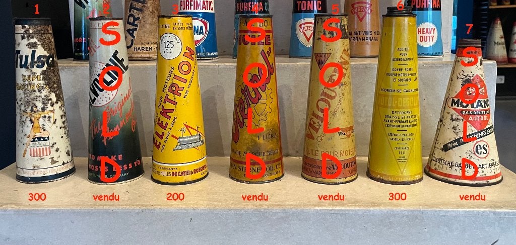 lot de bidons huile coniques, Collections, Enlèvement ou Envoi, Utilisé, Voitures