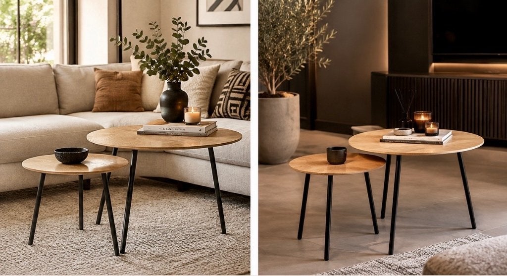 Set van 2 salontafels, Ophalen, 50 – 75, Minder dan 50 cm, Modern, Scandinavisch