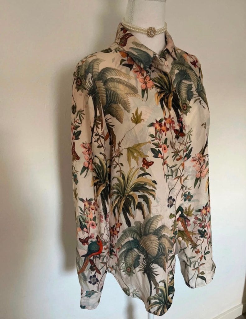 bloes L met bloemen, Vêtements | Femmes, Blouses & Tuniques, Shein, Envoi, Comme neuf, Taille 42/44 (L)