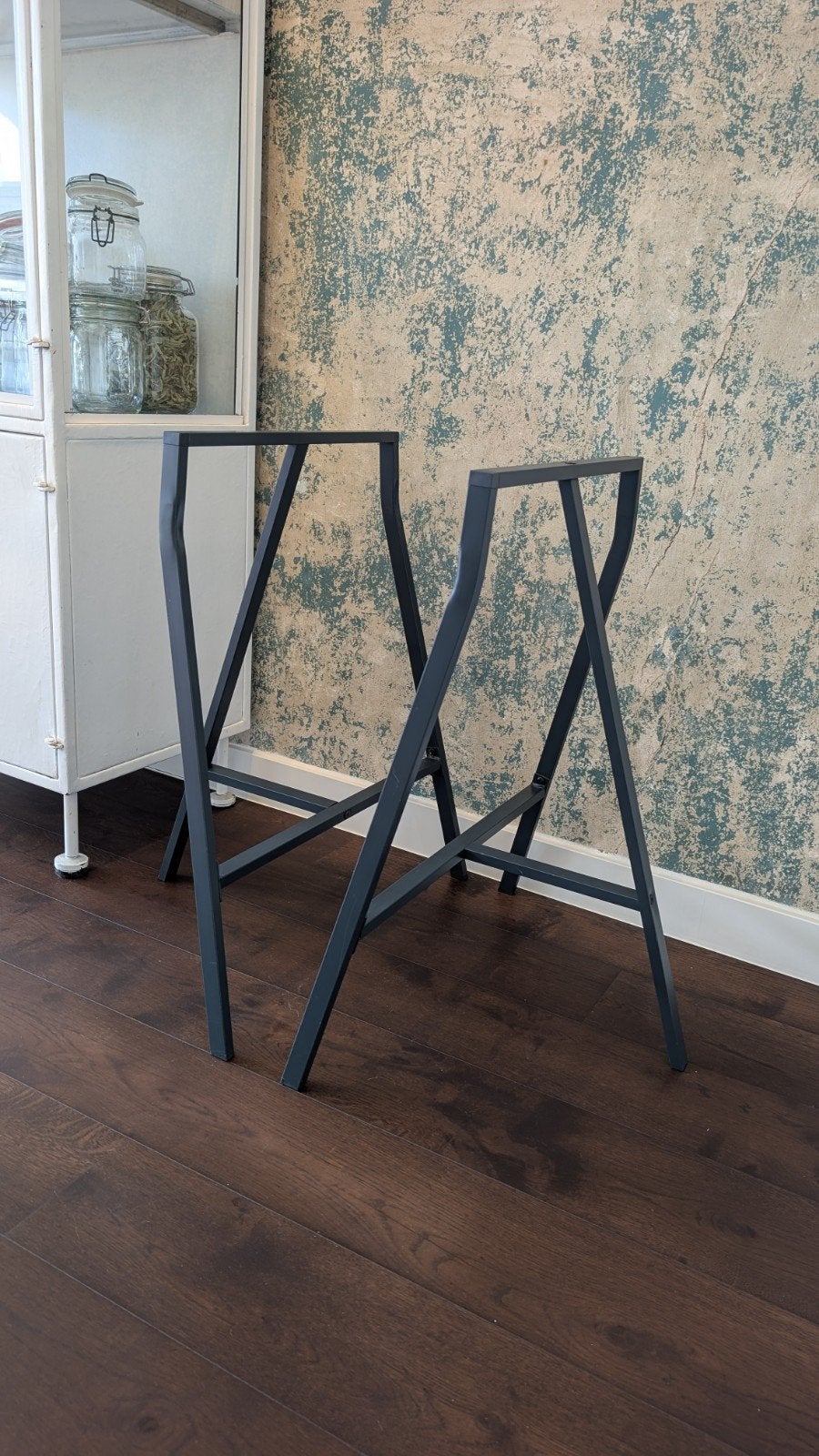 ikea schragen - tafelpoot - zwart/antraciet, Huis en Inrichting, Ophalen of Verzenden, Zo goed als nieuw