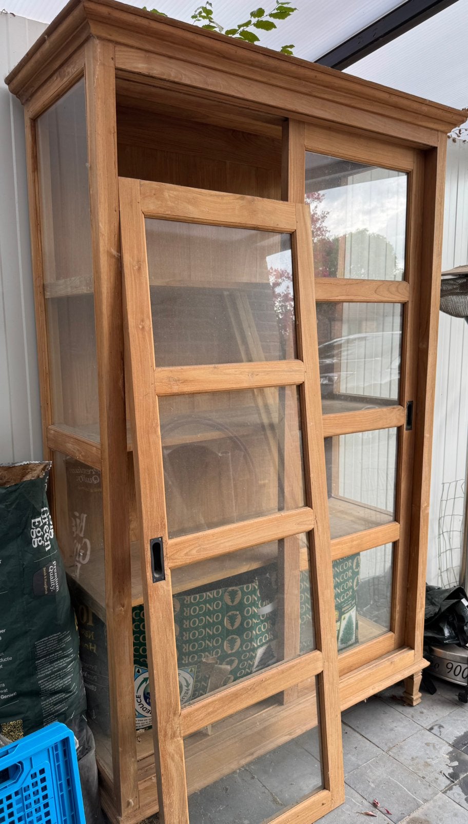 Vitrine en bois de teck, Maison & Meubles, Enlèvement, Utilisé