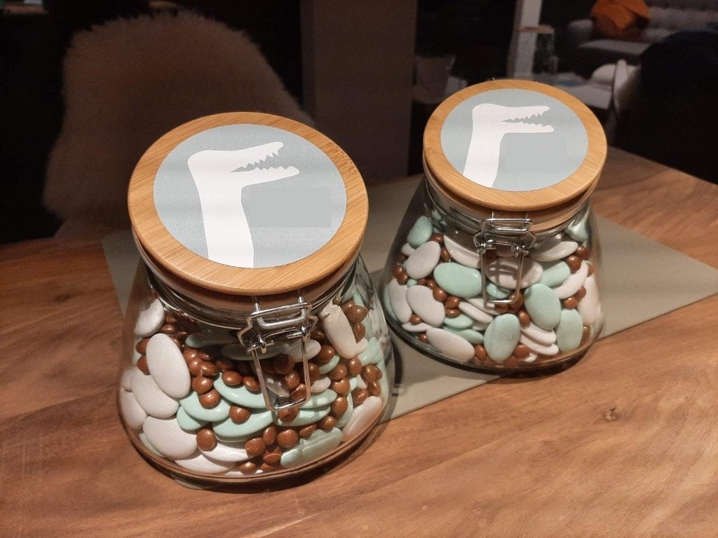 2 bokalen voor doopsuiker, Enlèvement, Comme neuf, Cadeau d'accouchement