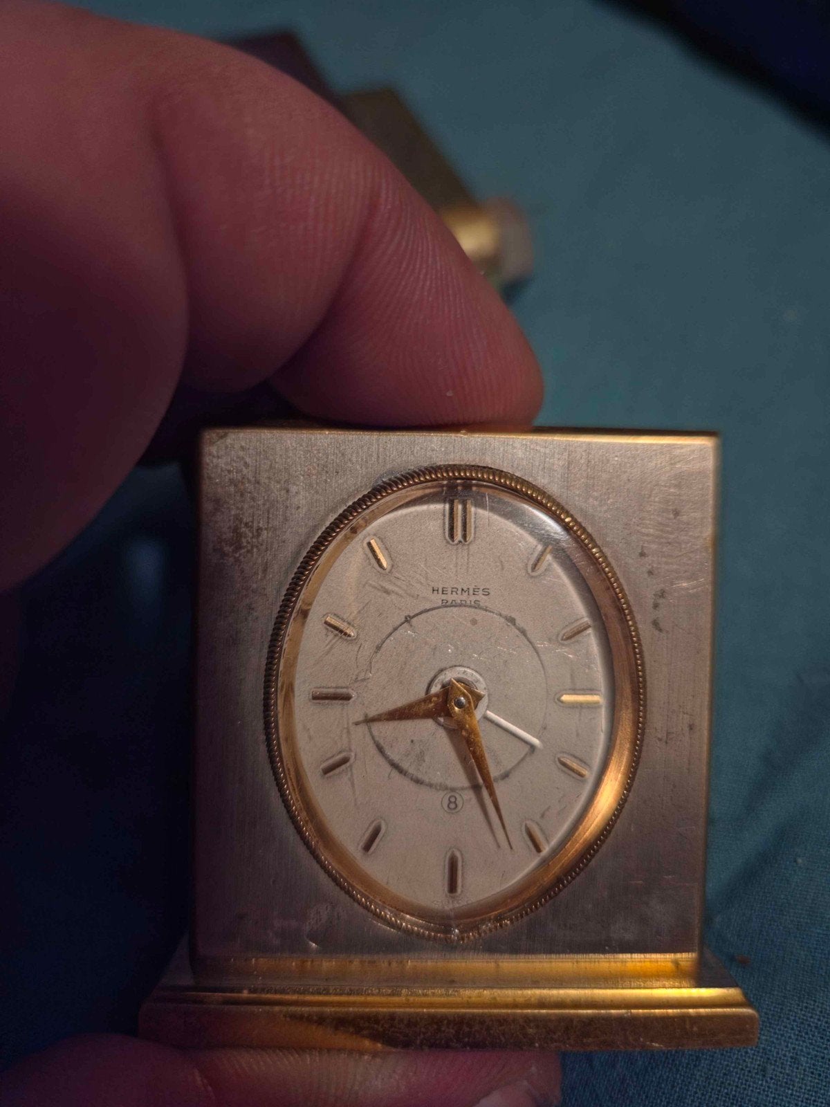 Hermes klok met wekker, Antiek en Kunst, Ophalen of Verzenden