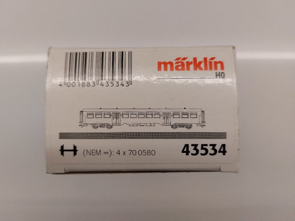 Marklin HO 2 x 43534 + 1 x 43536 personenrijtuigen, Ophalen of Verzenden, Nieuw, Treinset, Märklin