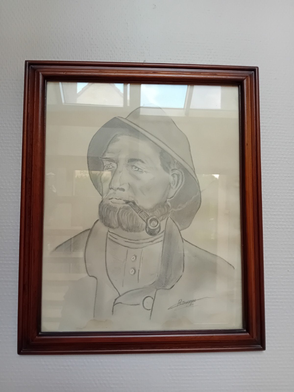 Portret met potlood getekend, Antiek en Kunst, Ophalen