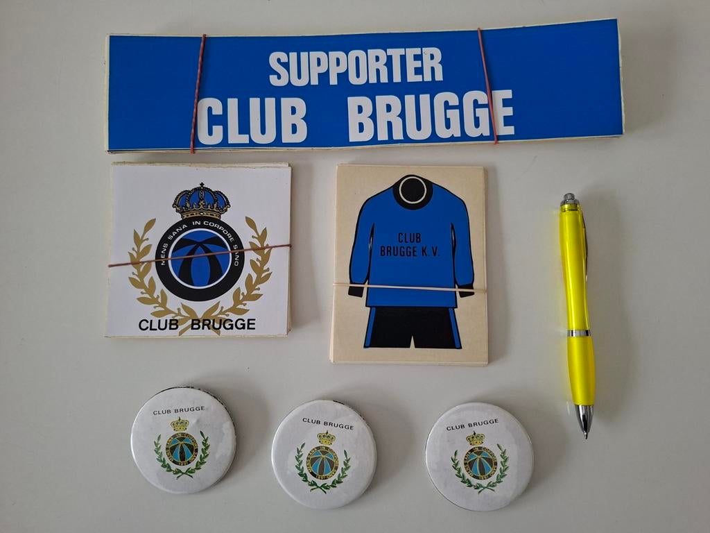 Autocollants et épinglettes Club Brugge années 80 — vintage, Collections, Enlèvement ou Envoi