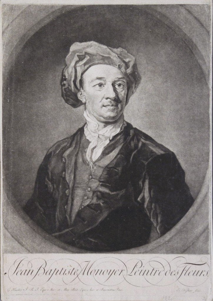 Edward Fisher mezzotint "Jean Baptiste Monnoyer, Peintre", Antiquités & Art, Avec texte, Enlèvement, Portrait, Autres techniques