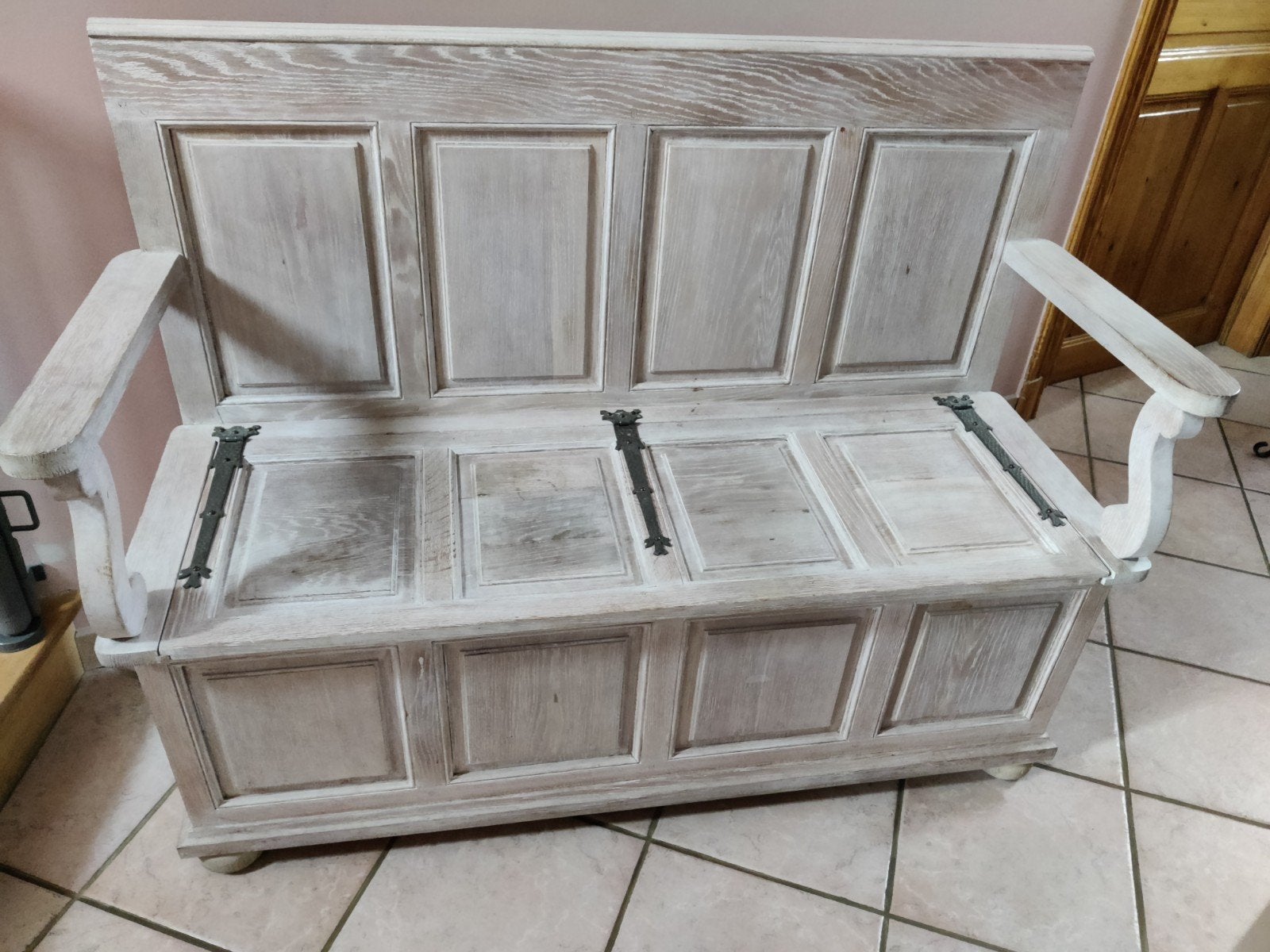 banc coffre, Ophalen, Eikenhout