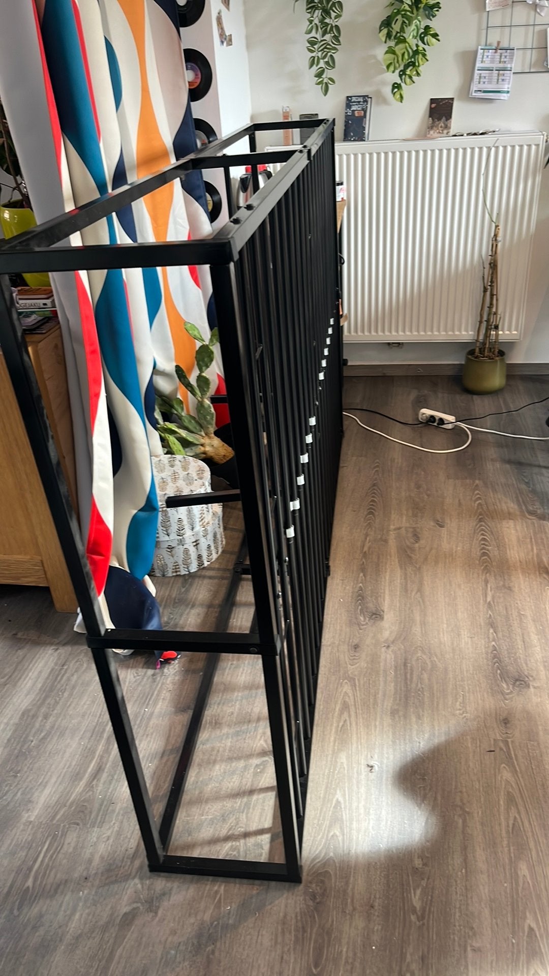 Zwart metalen Bedframe twijfelaar, Ophalen, Zwart, 140 cm, Zo goed als nieuw
