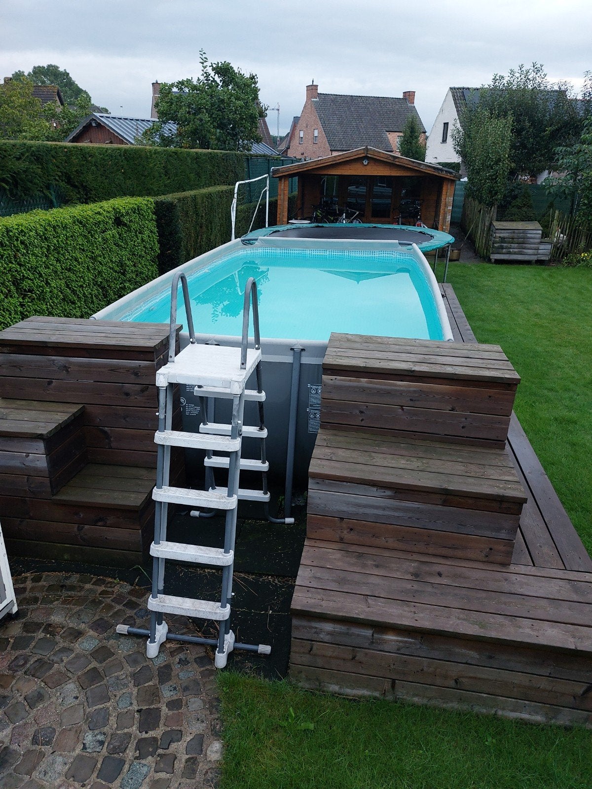 Intex zwembad, verwarmd met zonnecellen, afmetingen 549 x 27, Tuin en Terras, Gebruikt, 200 tot 300 cm, Rechthoekig, Ophalen