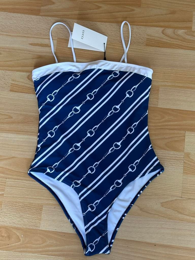 Gucci blauw-witte trui, Kleding | Dames, Ophalen of Verzenden, Zo goed als nieuw, Blauw, Badpak
